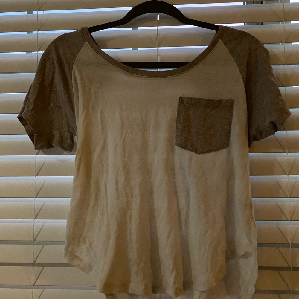 Pacsun Casual Two-Tone Nude baseball tee